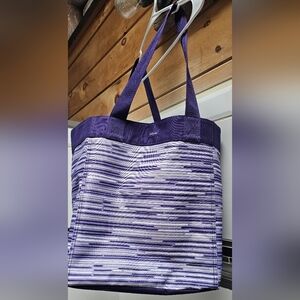 Purple Striped Tote Bag